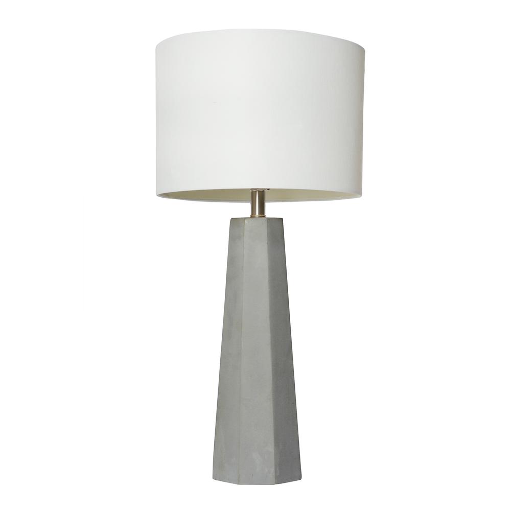 Elegant Designs Concrete Table Lamp with Fabric Shade. Picture 7