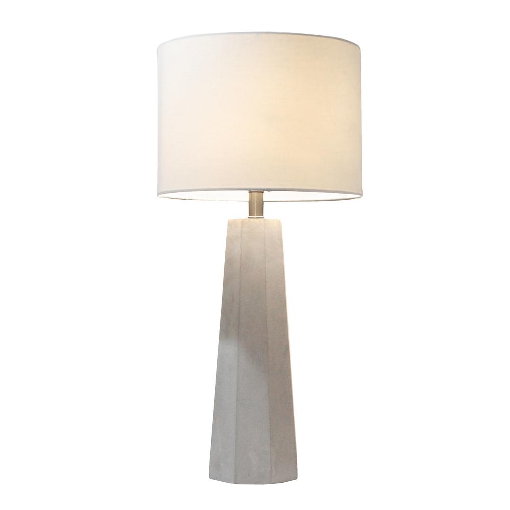 Elegant Designs Concrete Table Lamp with Fabric Shade. Picture 1