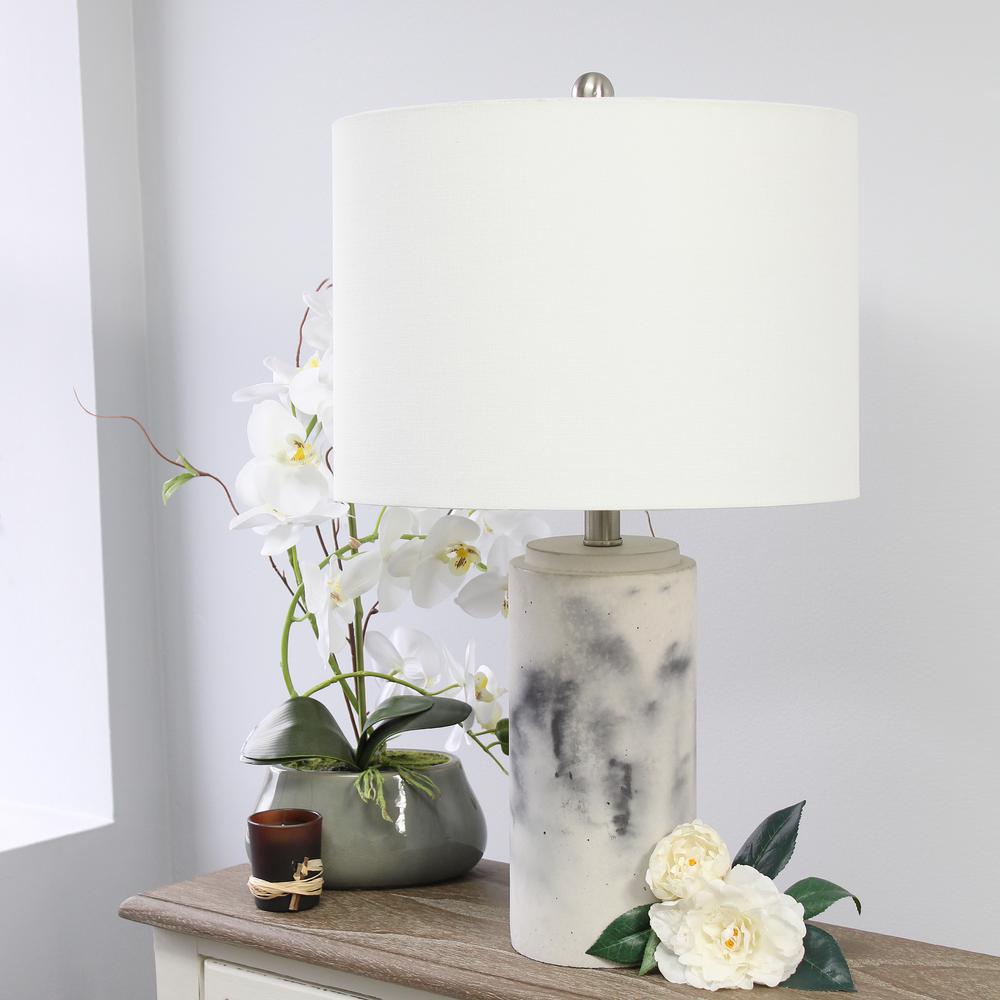 Elegant Designs Marble Table Lamp with Fabric Shade. Picture 5
