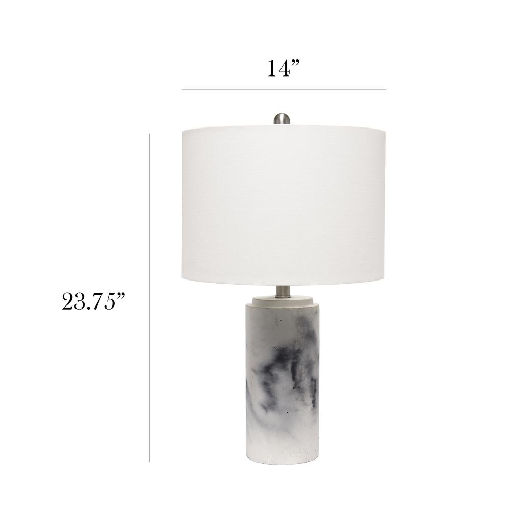 Elegant Designs Marble Table Lamp with Fabric Shade. Picture 3