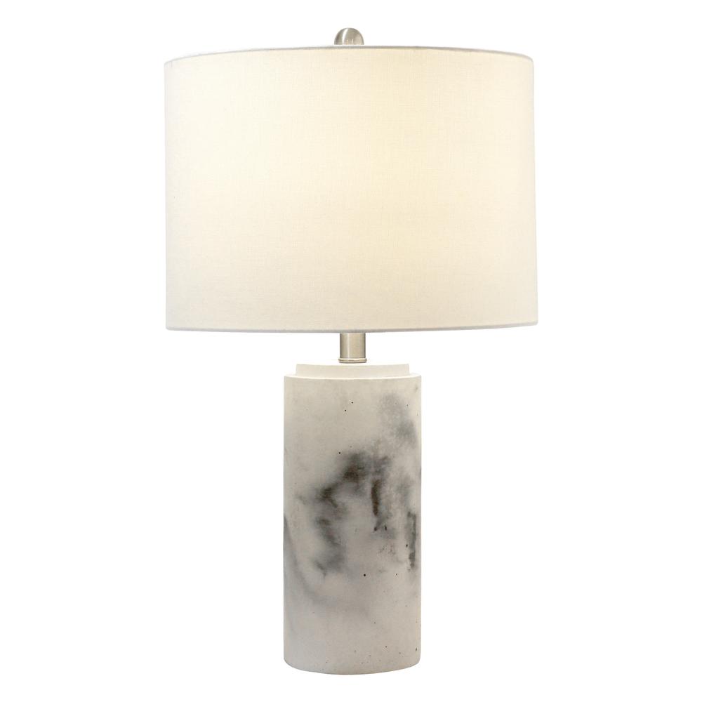 Elegant Designs Marble Table Lamp with Fabric Shade. Picture 1