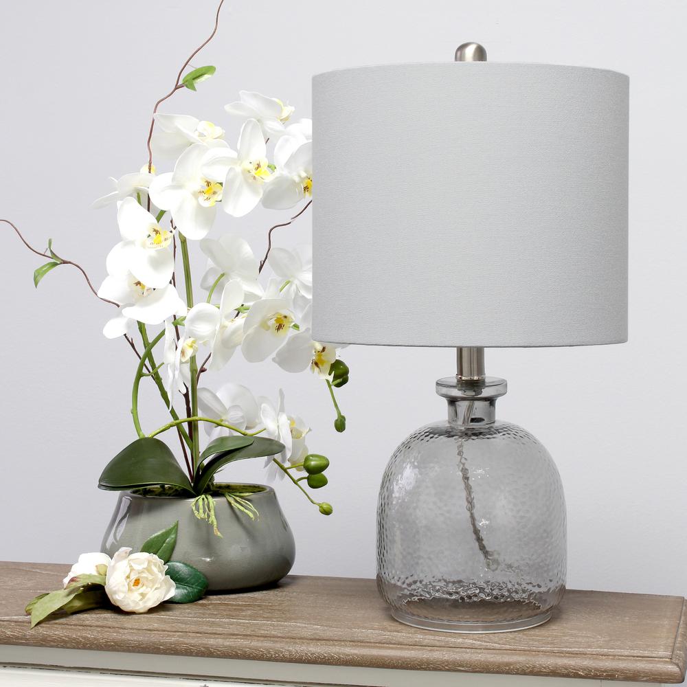 Elegant Designs Textured Glass Table Lamp, Gray. Picture 3