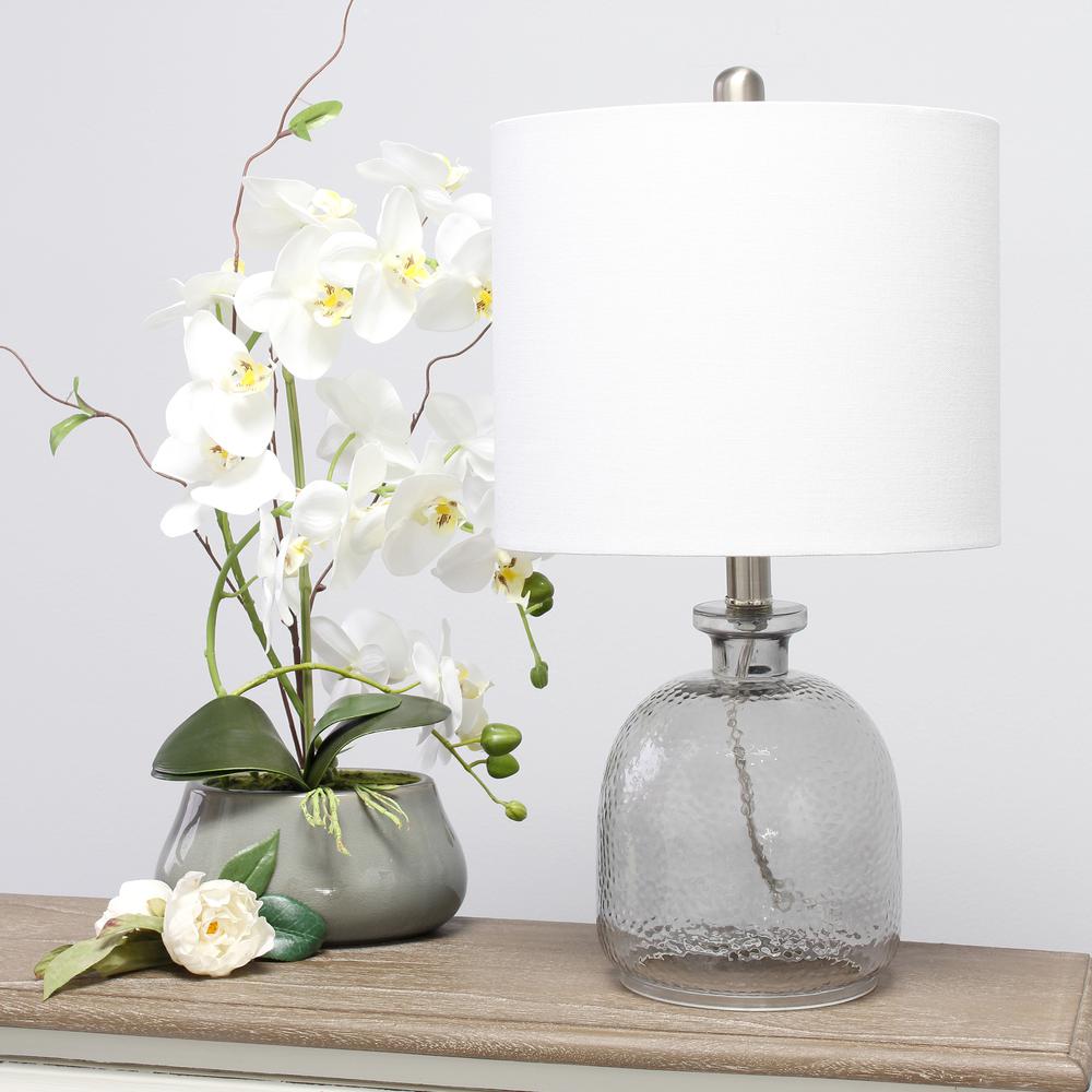 Textured Glass Table Lamp, White. Picture 3
