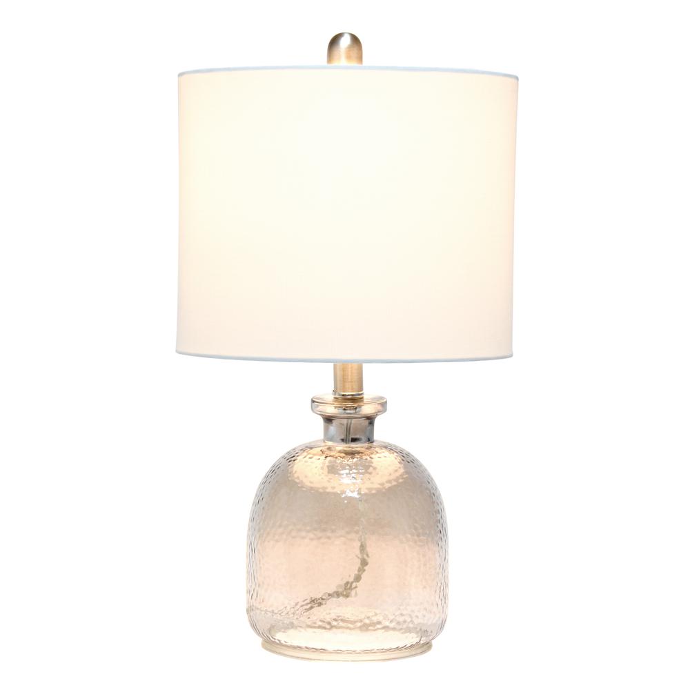 Textured Glass Table Lamp, White. Picture 1
