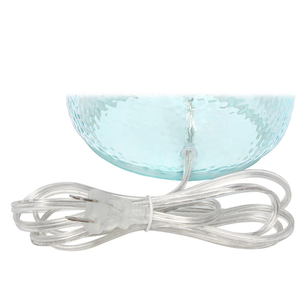 Elegant Designs Textured Glass Table Lamp, Clear Blue. Picture 3