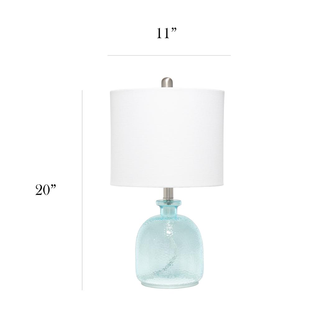 Elegant Designs Textured Glass Table Lamp, Clear Blue. Picture 2