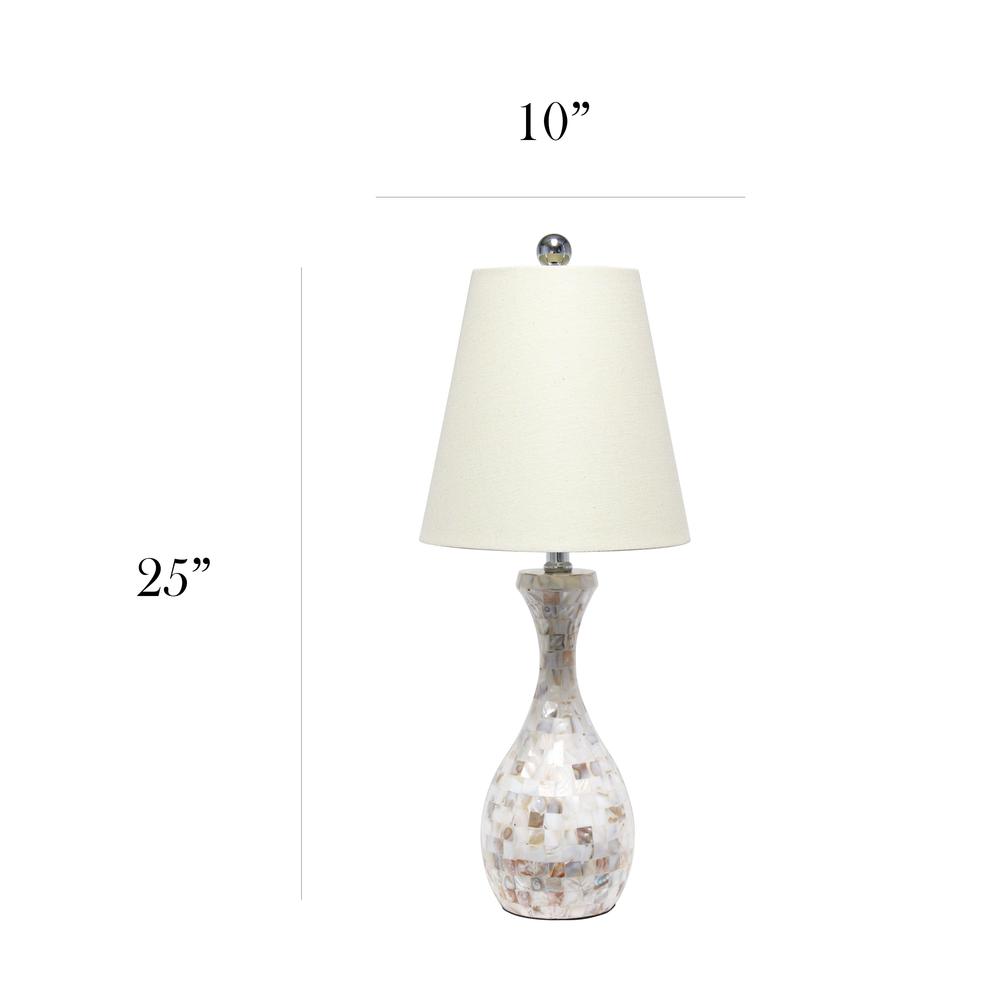Elegant Designs Seashell Mosaic Look Table Lamp. Picture 4