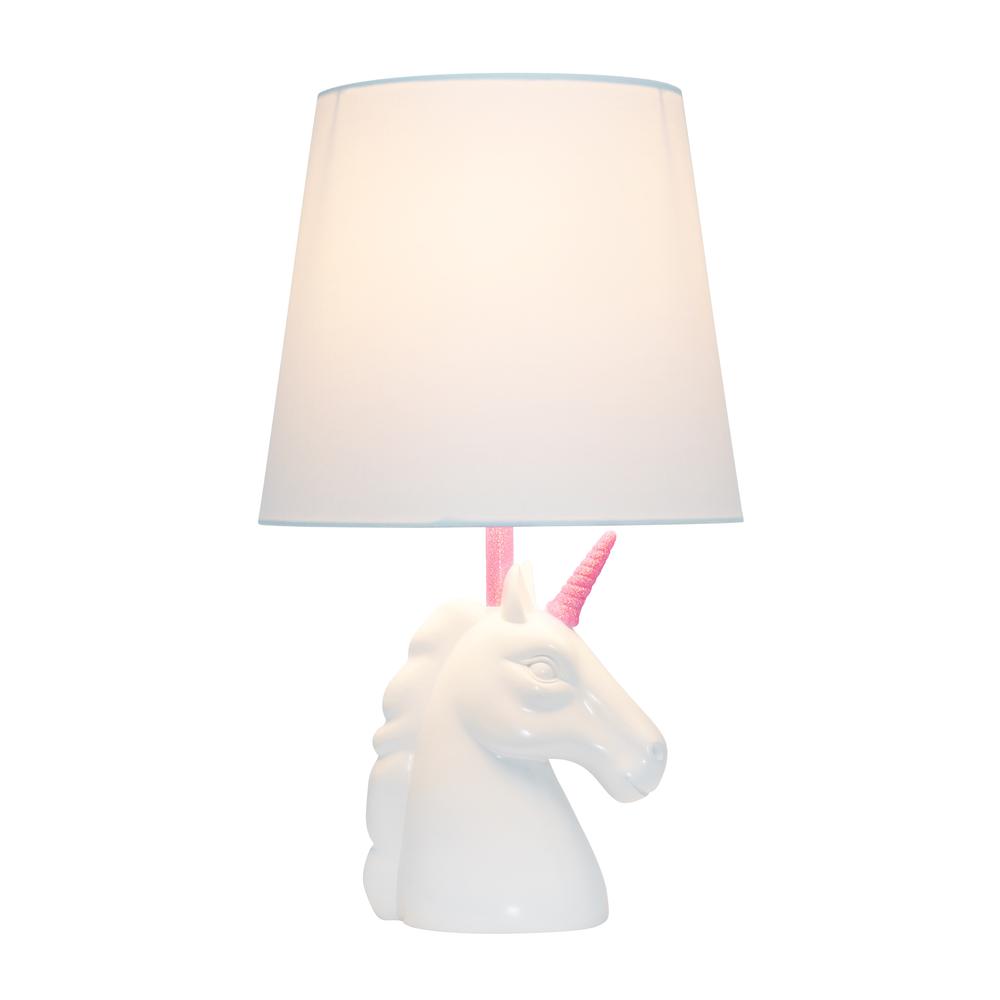 Sparkling Pink and White Unicorn Table Lamp. Picture 2