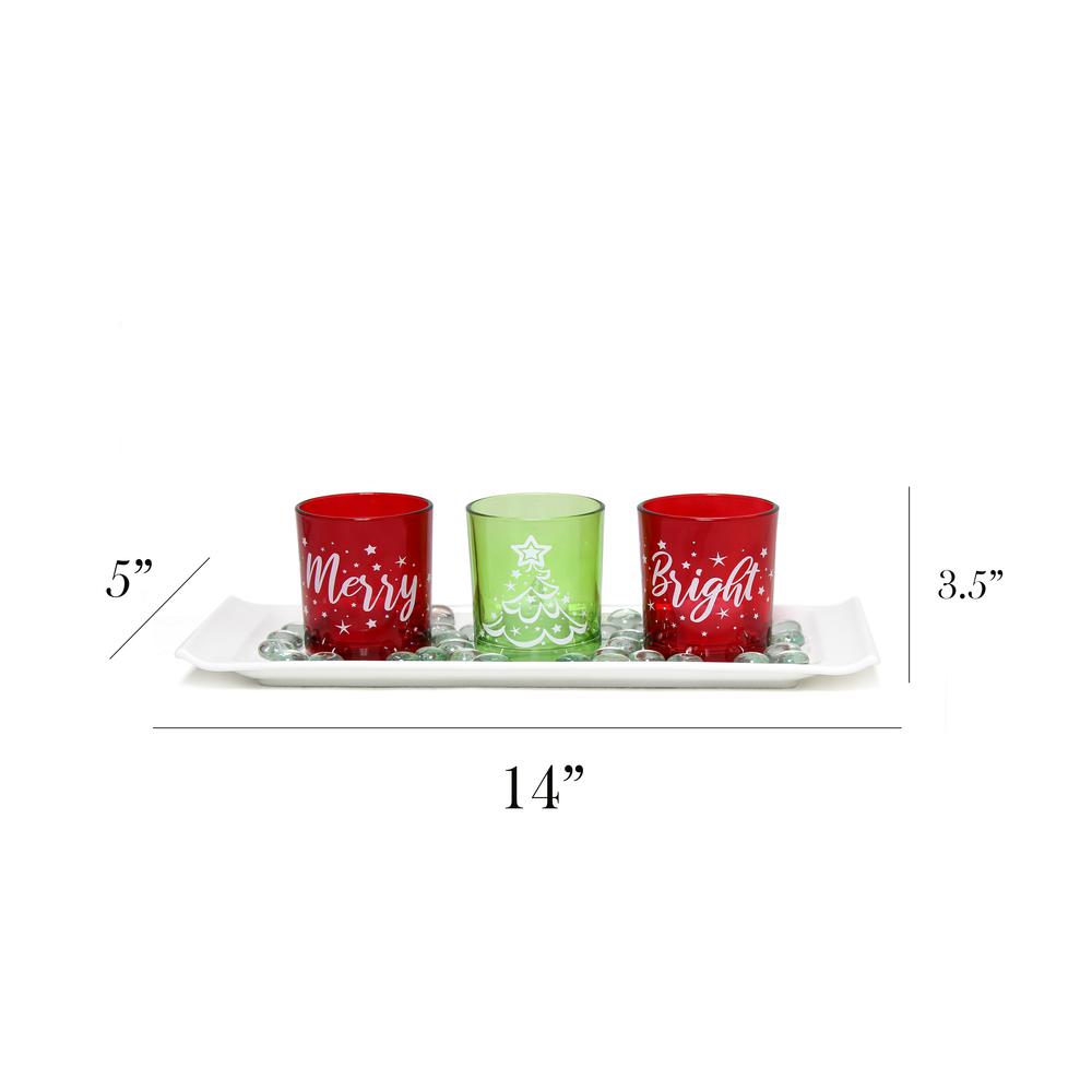 Merry & Bright Christmas Candle Set of 3. Picture 4