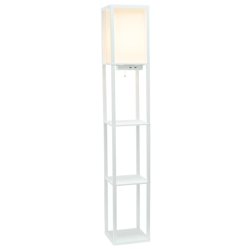 Floor Lamp Storage Shelf with 2 USB Charging Ports1 Charging Outlet. Picture 2