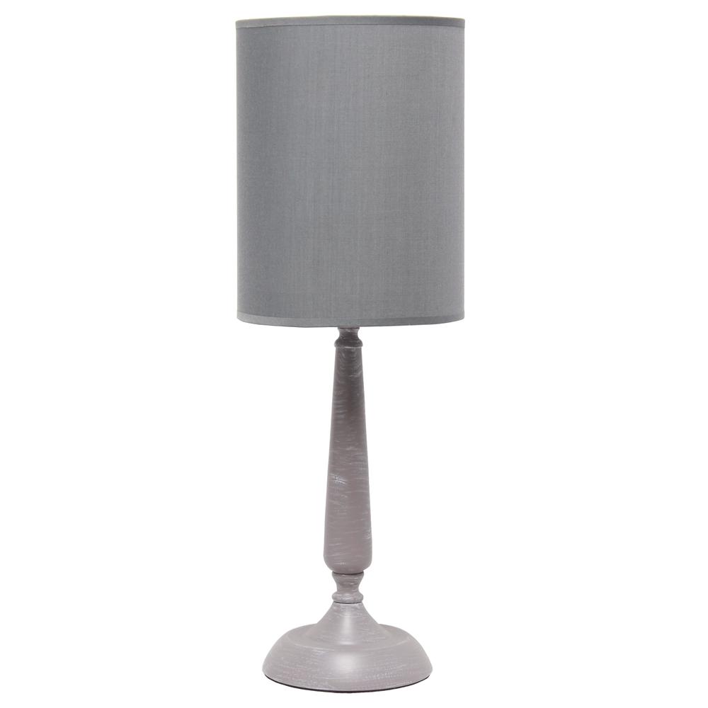 Traditional Candlestick Table Lamp, Gray Wash. Picture 1