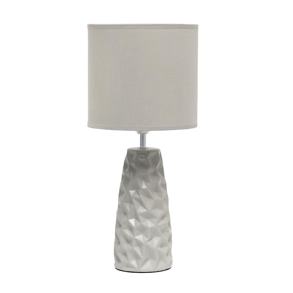 Sculpted Ceramic Table Lamp, Gray. Picture 1