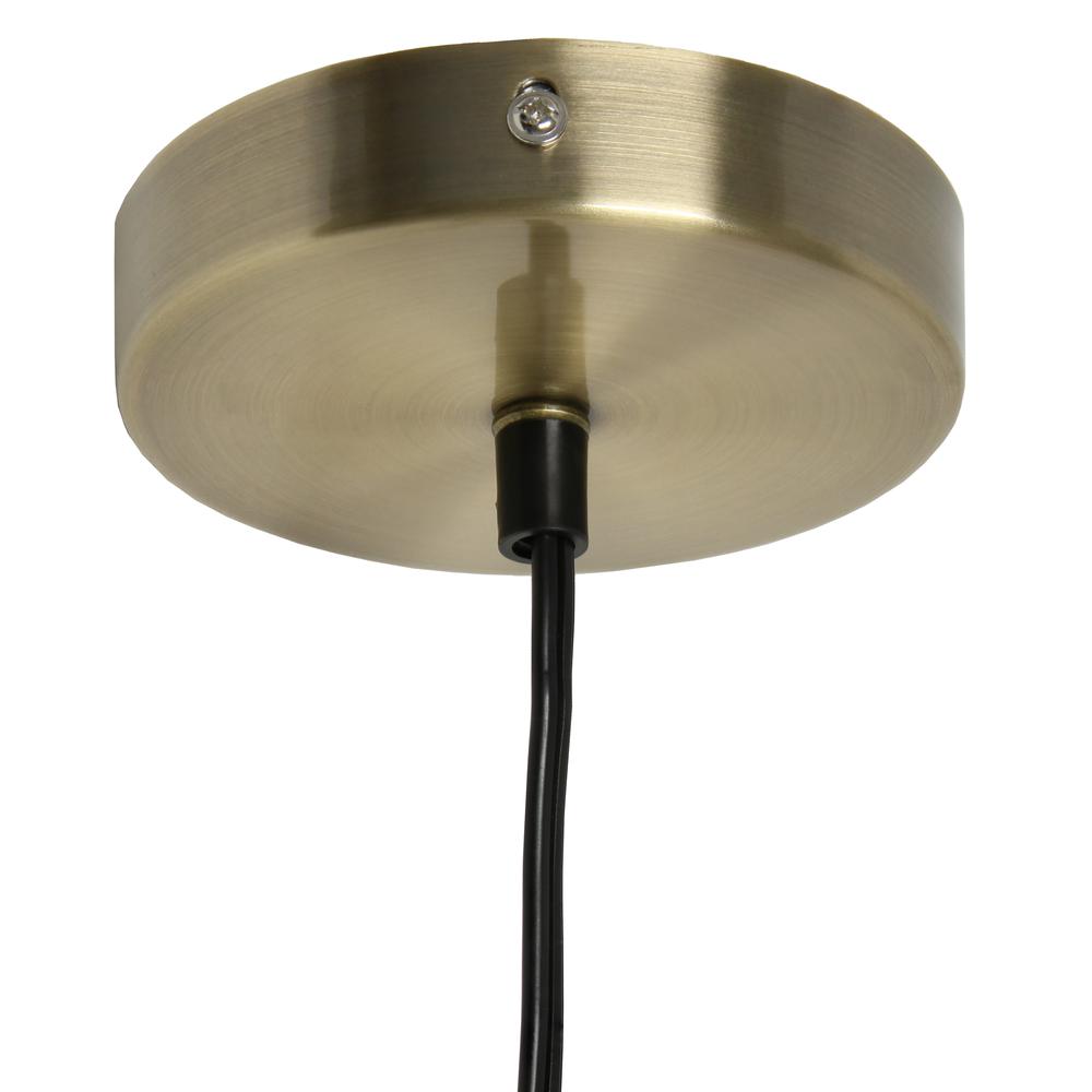 Simple Designs 1 Light Modern Metal Pendant Light, Antique Brass. Picture 4