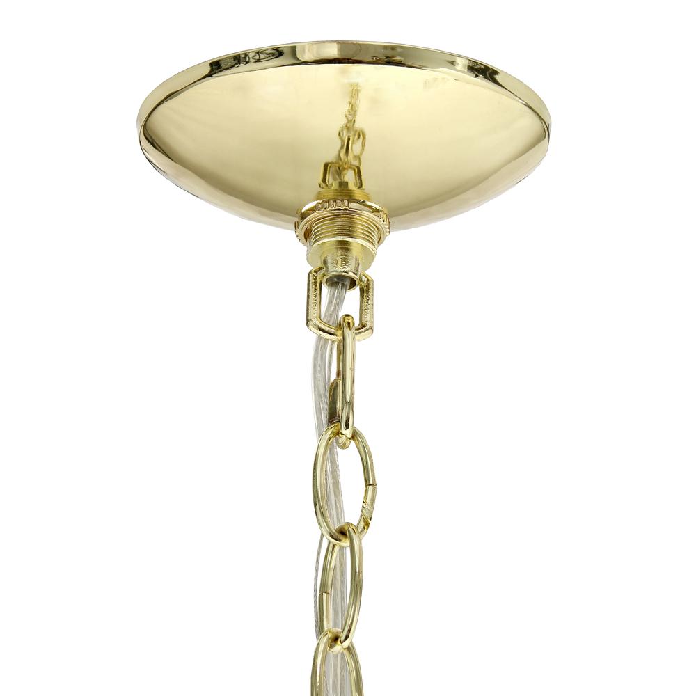 18" 3-Light Metal Clear Hanging Ceiling Pendant, Gold. Picture 4