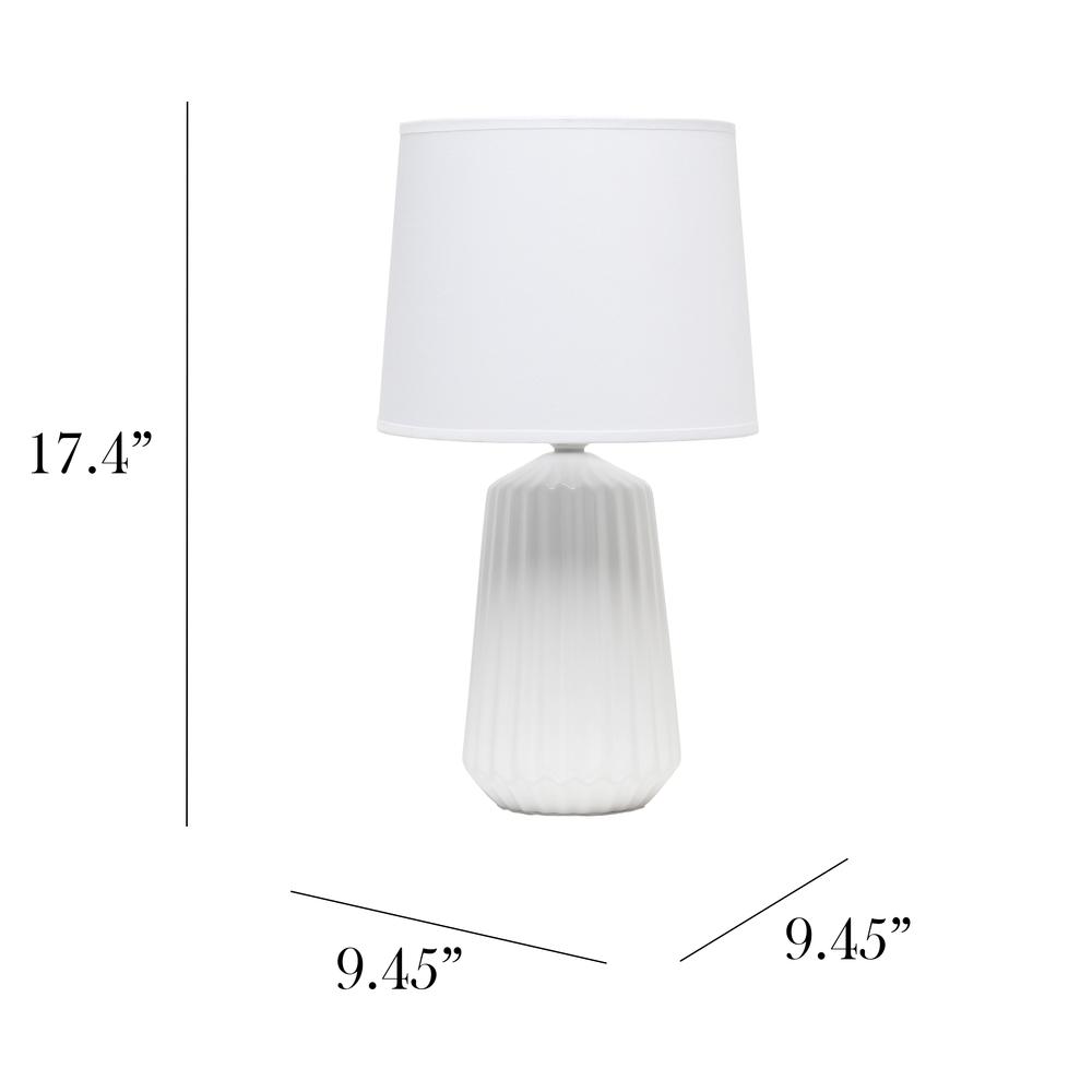 Off White Pleated Base Table Lamp. Picture 3