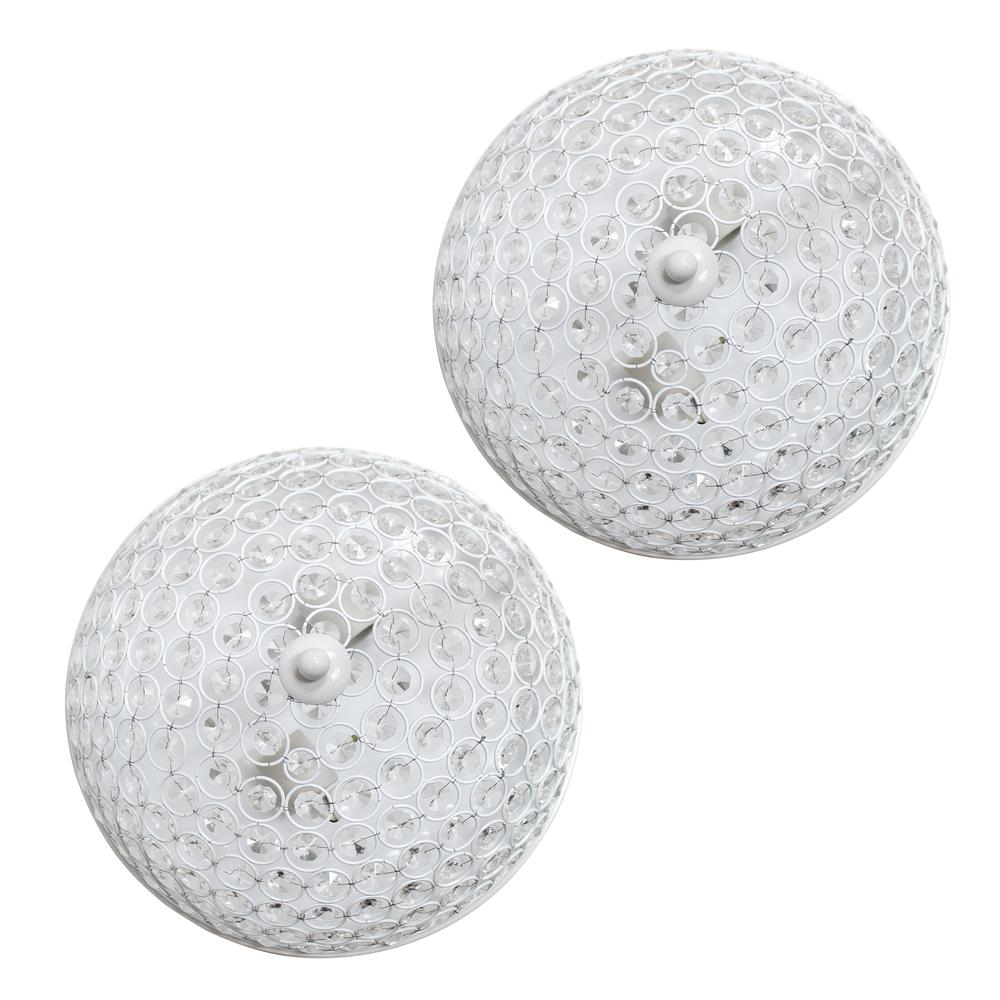 Lalia Home Crystal Glam 2 Light Ceiling Flush Mount 2 Pack, White. Picture 3