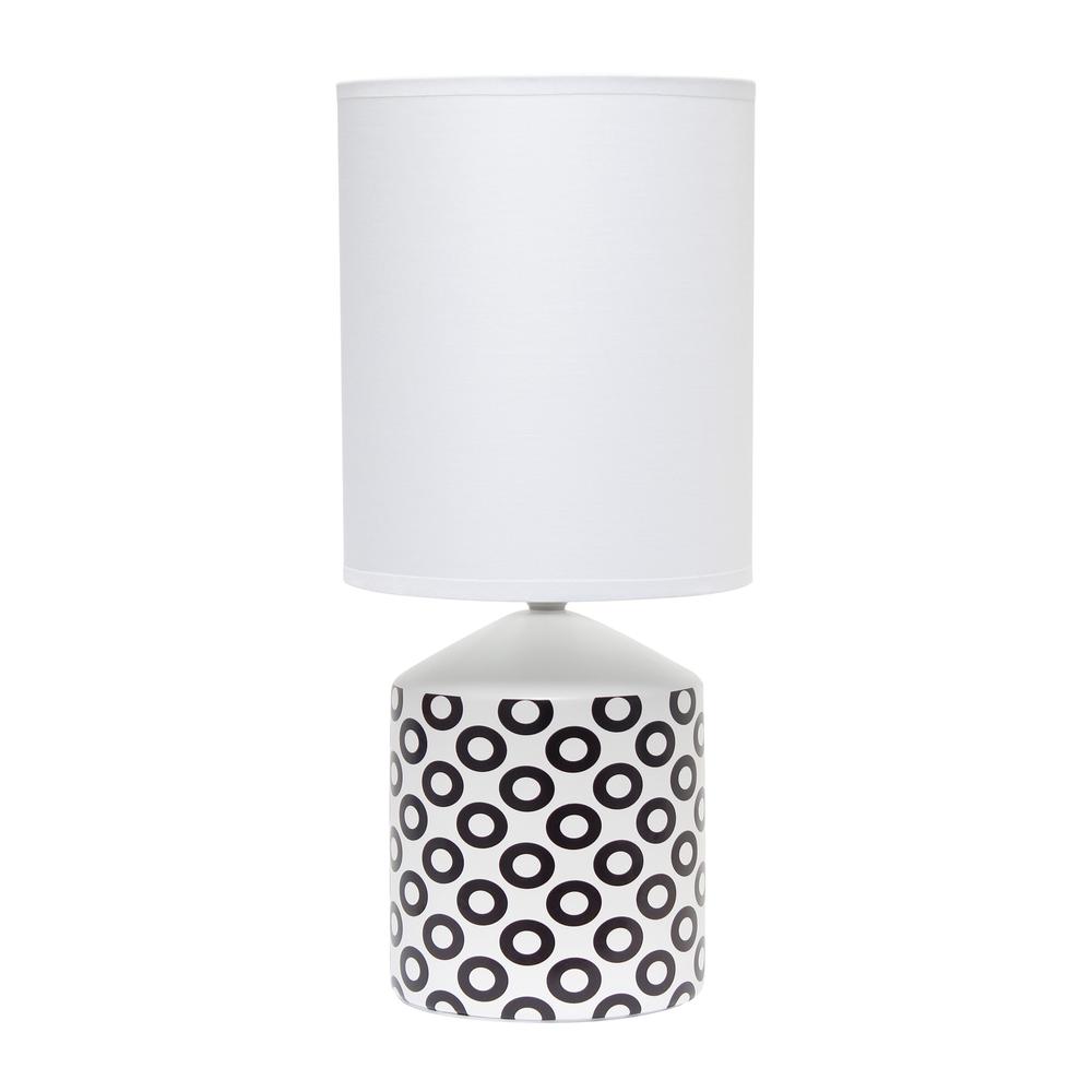 Simple Designs Fresh Prints Table Lamp, Black Ovals White with black. Picture 1