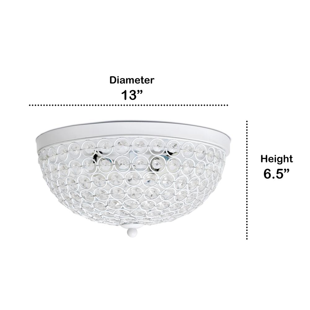 Lalia Home Crystal Glam 2 Light Ceiling Flush Mount 2 Pack, White. Picture 4