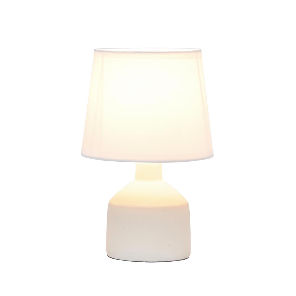 Simple Designs Mini Bocksbeutal Ceramic Table Lamp, Off White. Picture 2