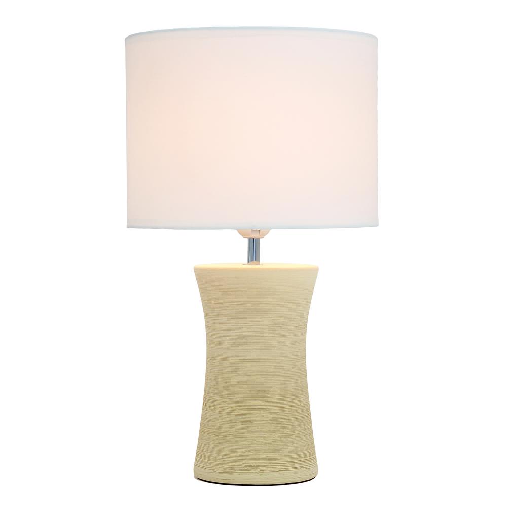 Ceramic Hourglass Table Lamp, Beige. Picture 2