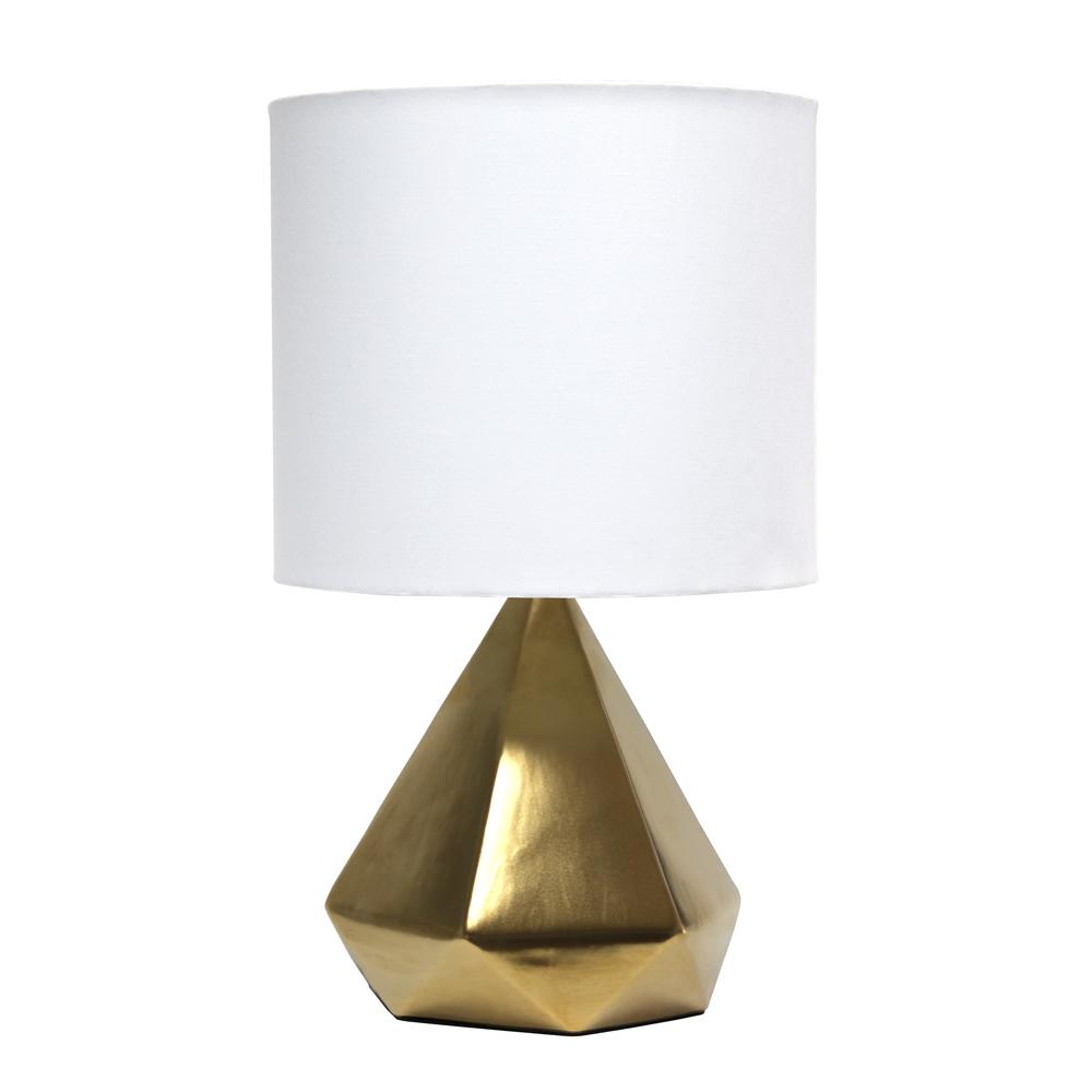 Solid Pyramid Table Lamp, Gold. Picture 1