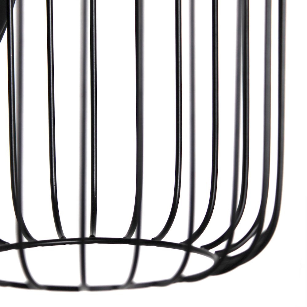 10.5" Metal Birdcage Wall Sconce with Metal Oval Backplate Wall Mounting, Black. Picture 5