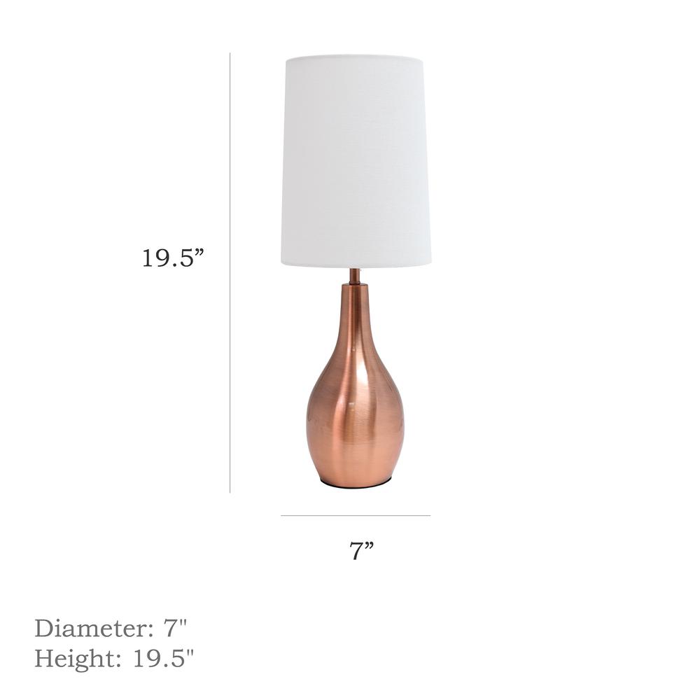 Simple Designs 1 Light Tear Drop Table Lamp, Rose Gold