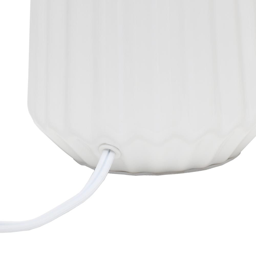 Off White Pleated Base Table Lamp. Picture 8