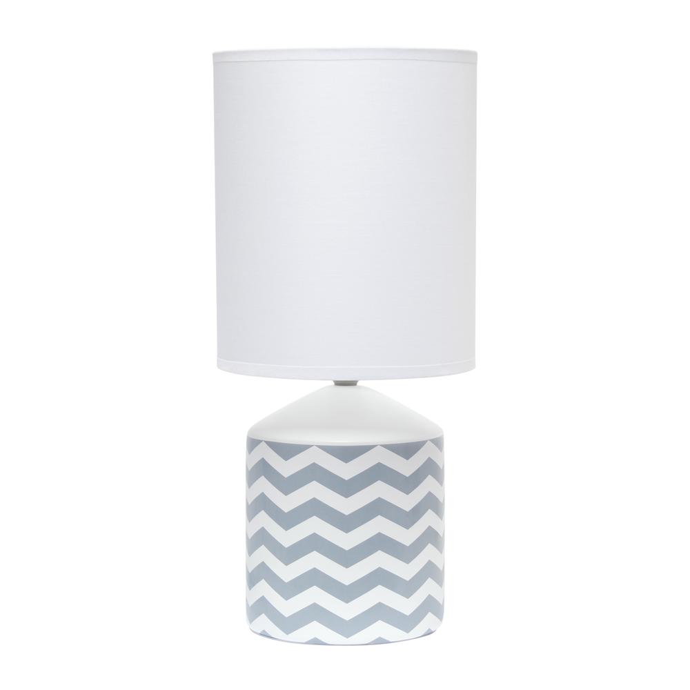 Fresh Prints Table Lamp, Gray Waves. Picture 1