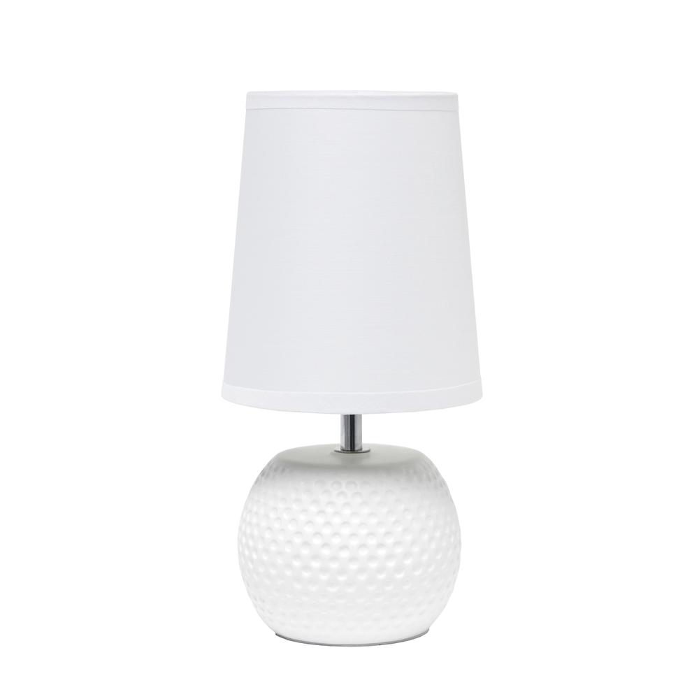 Studded Texture Ceramic Table Lamp, White. Picture 1