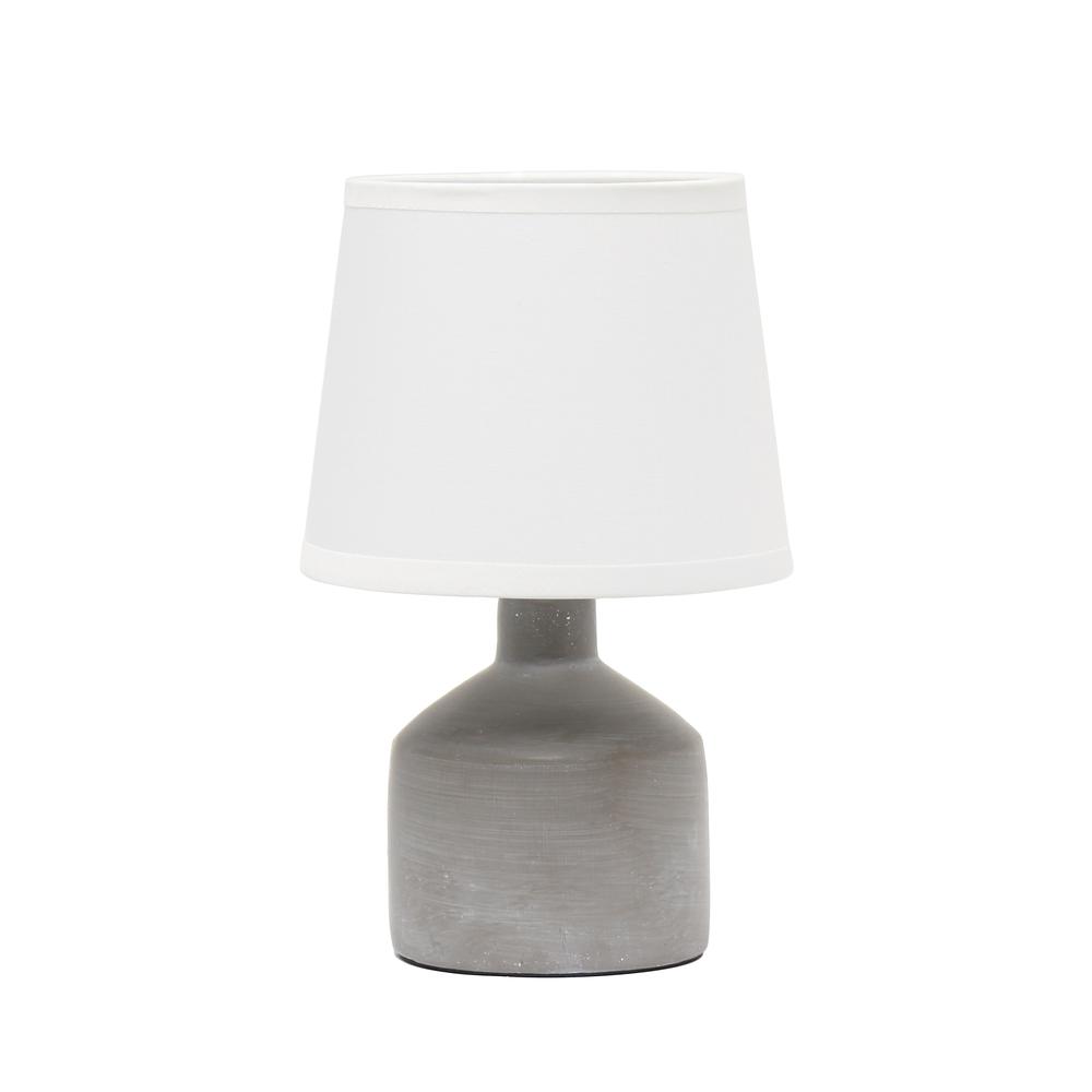 Simple Designs Mini Bocksbeutal Concrete Table Lamp, Gray. Picture 1