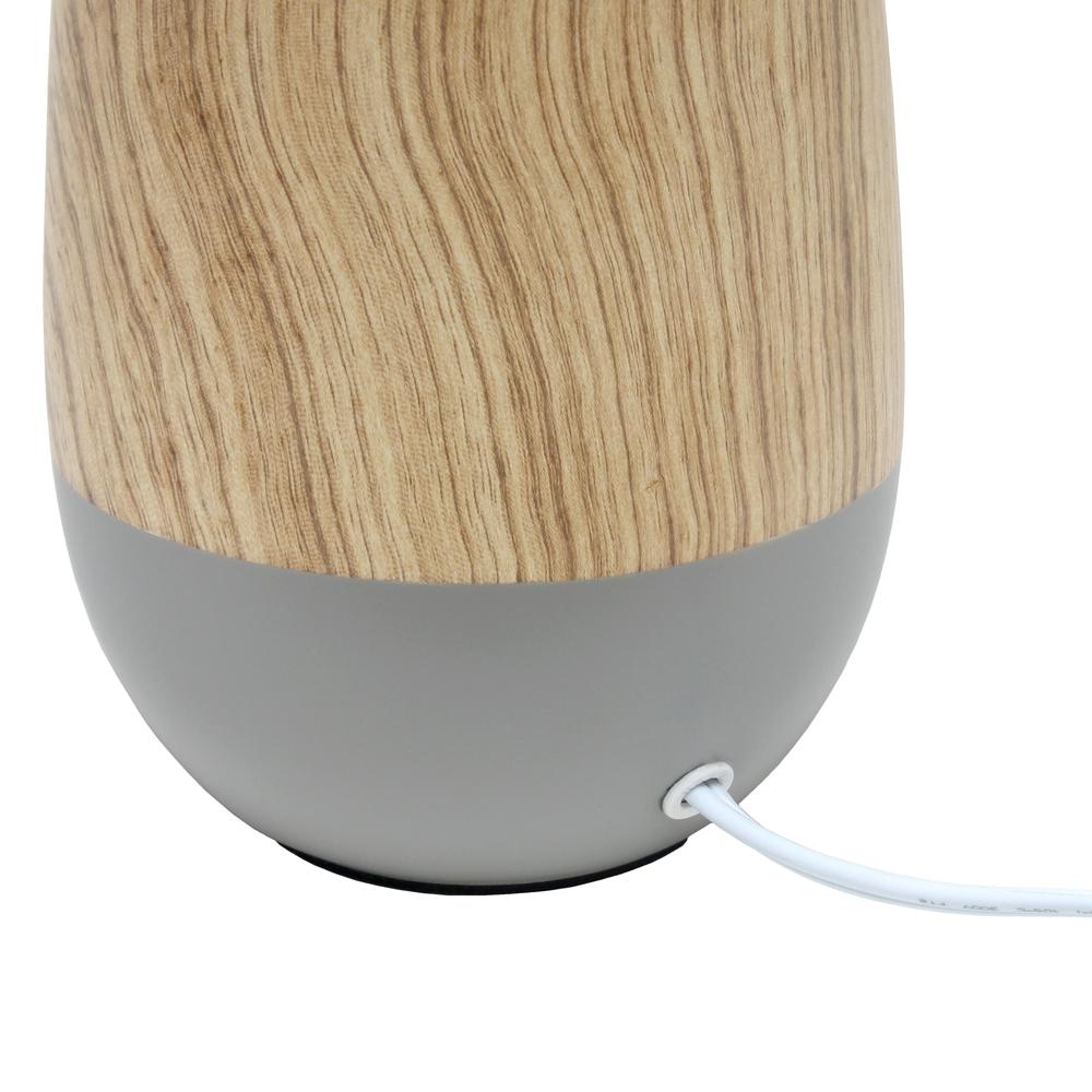 Ceramic Oblong Table Lamp, Light Wood and Gray. Picture 6