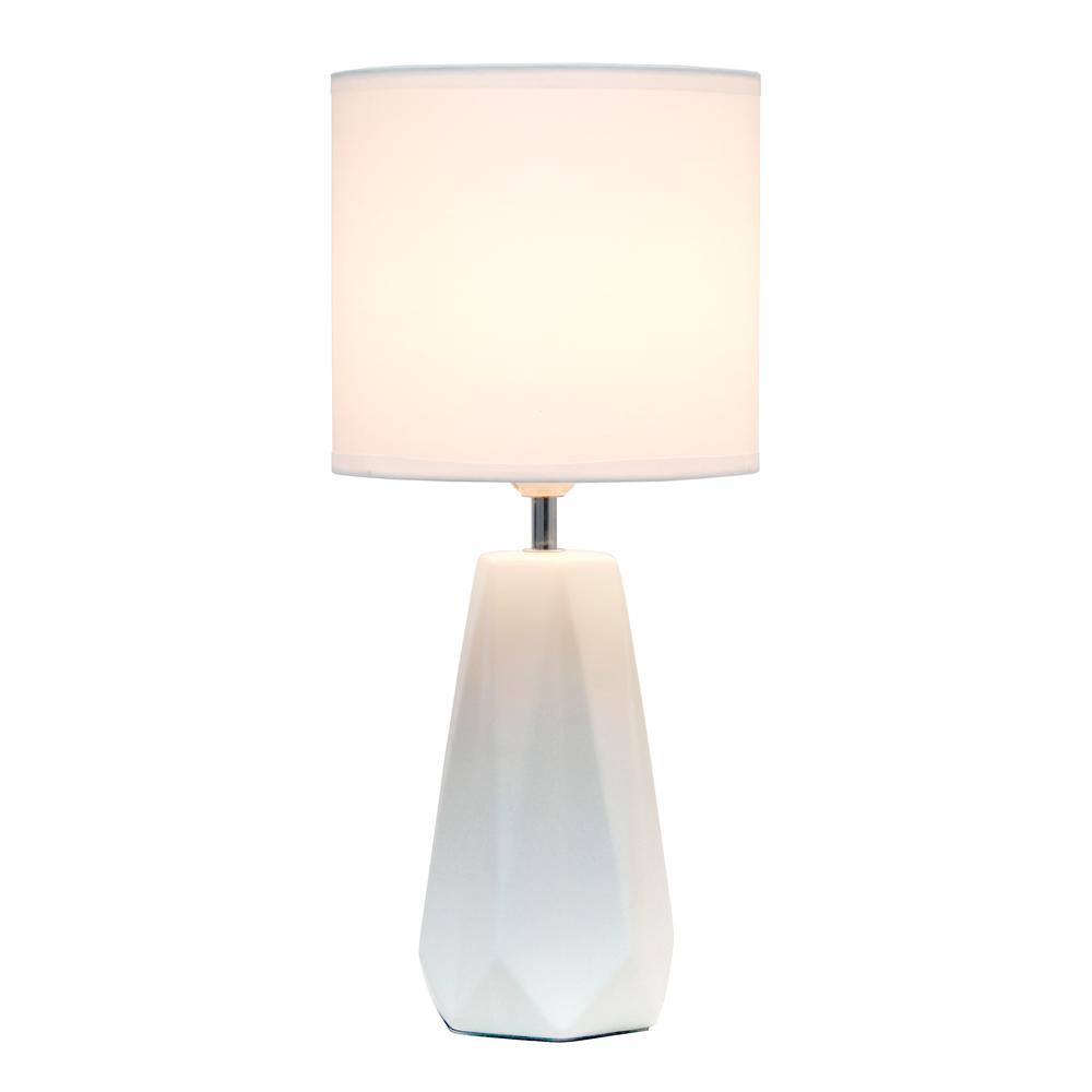 Ceramic Prism Table Lamp, Off White. Picture 2