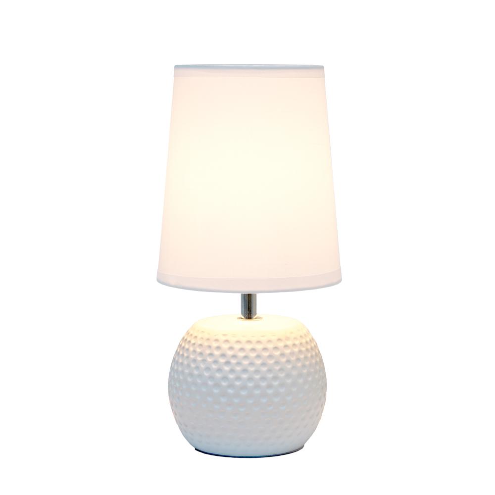 Studded Texture Ceramic Table Lamp, White. Picture 2