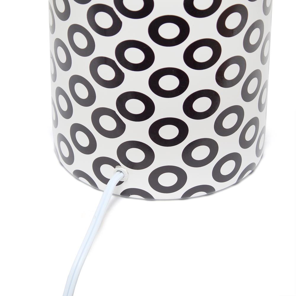 Simple Designs Fresh Prints Table Lamp, Black Ovals White with black. Picture 7
