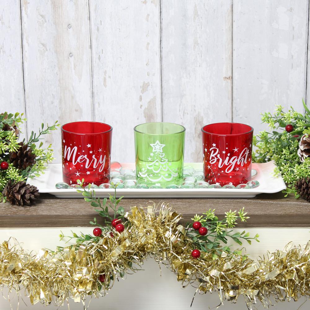 Merry & Bright Christmas Candle Set of 3. Picture 6