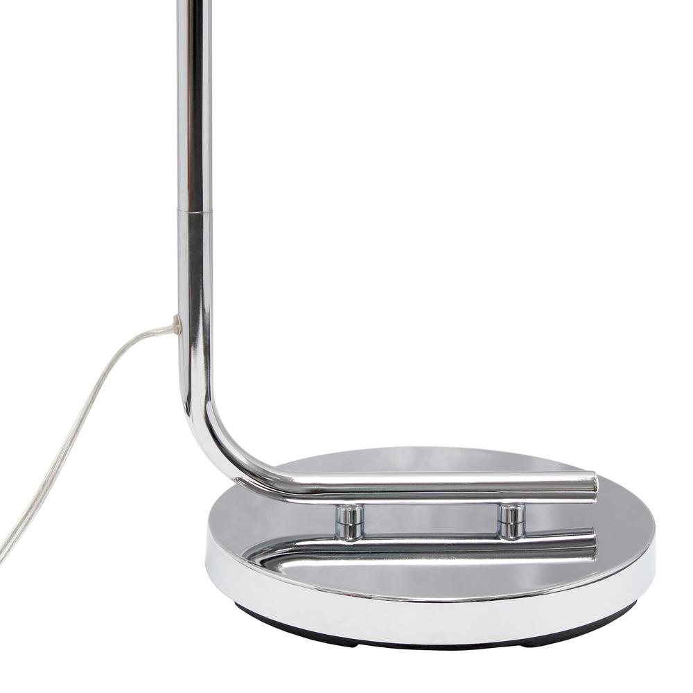 Modern Iron Lantern Floor Lamp with Glass Shade, Chrome. Picture 7