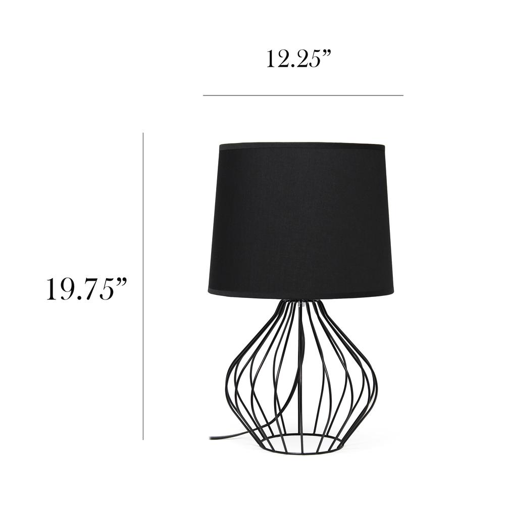 Geometrically Wired Table Lamp, Black. Picture 3