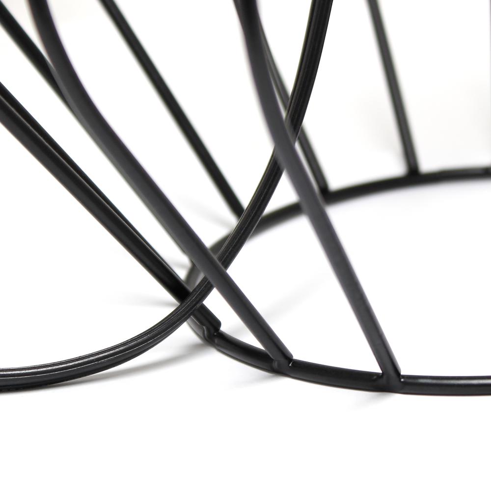Geometrically Wired Table Lamp, White on Black. Picture 6