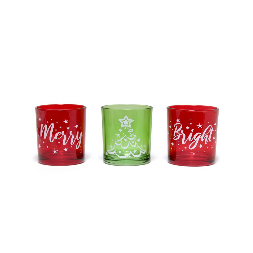 Merry & Bright Christmas Candle Set of 3. Picture 3