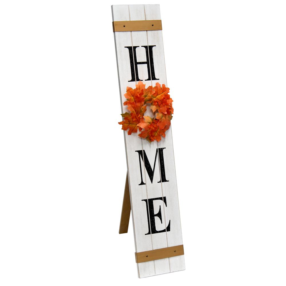 Seasonal Wooden Porch Sign with 4 Interchangeable Floral Wreaths. Picture 2