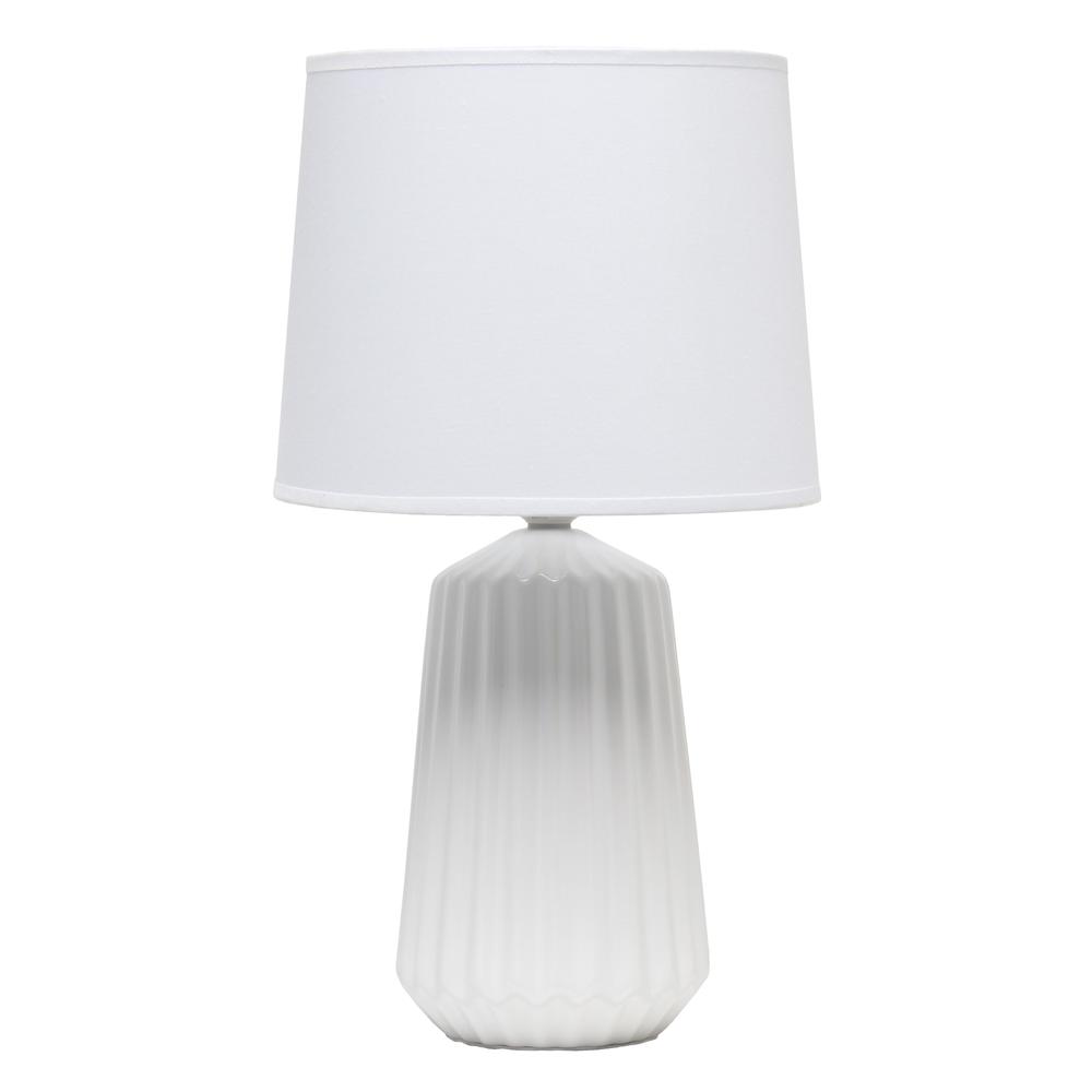 Off White Pleated Base Table Lamp. Picture 1