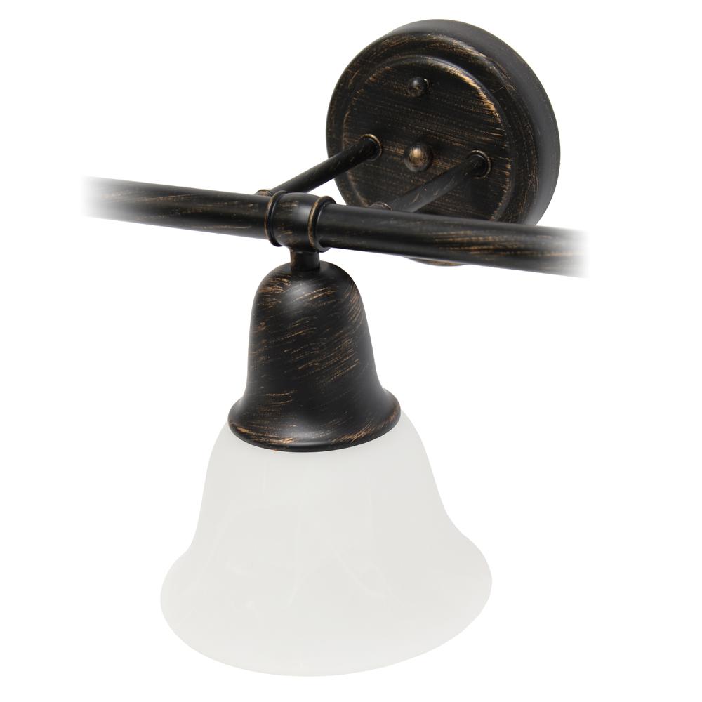 26.5" 3 Light Straight Metal Bar Wall Vanity Fixture, Oil Rubbed Bronze. Picture 3