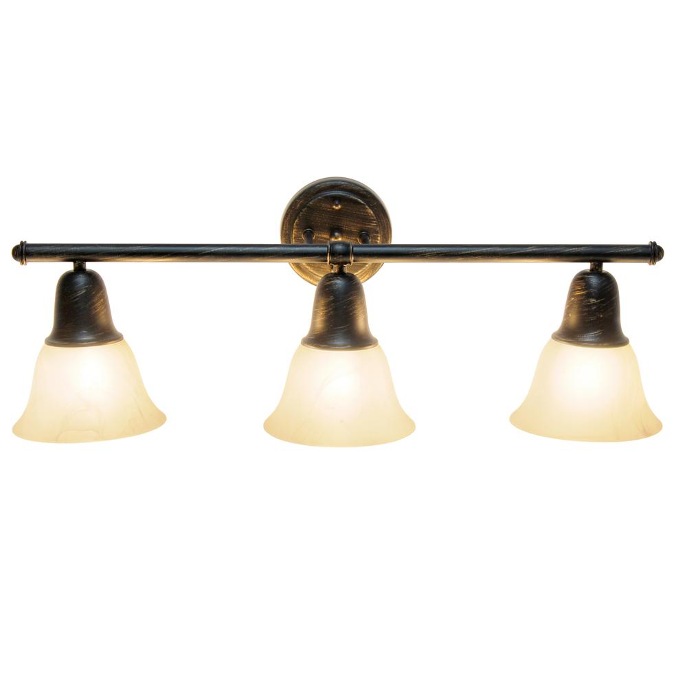 26.5" 3 Light Straight Metal Bar Wall Vanity Fixture, Oil Rubbed Bronze. Picture 1