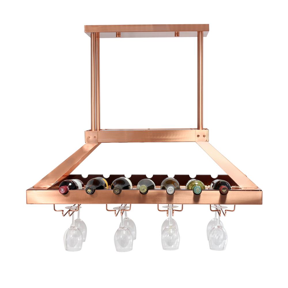Elegant Designs 2 Light LED Overhead Wine Rack, Copper. Picture 4