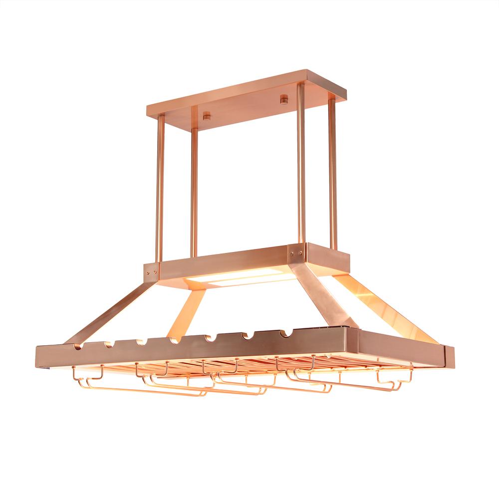 Elegant Designs 2 Light LED Overhead Wine Rack, Copper. Picture 9