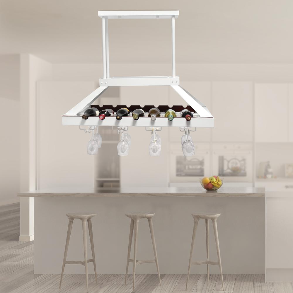 Elegant Designs 2 Light LED Overhead Wine Rack, White , WR1000-WHT. Picture 7