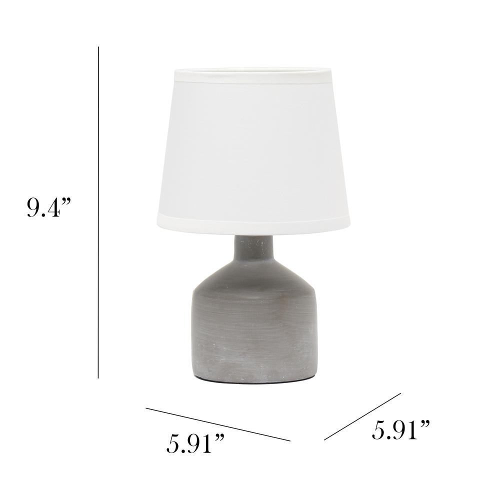 Simple Designs Mini Bocksbeutal Concrete Table Lamp, Gray. Picture 3