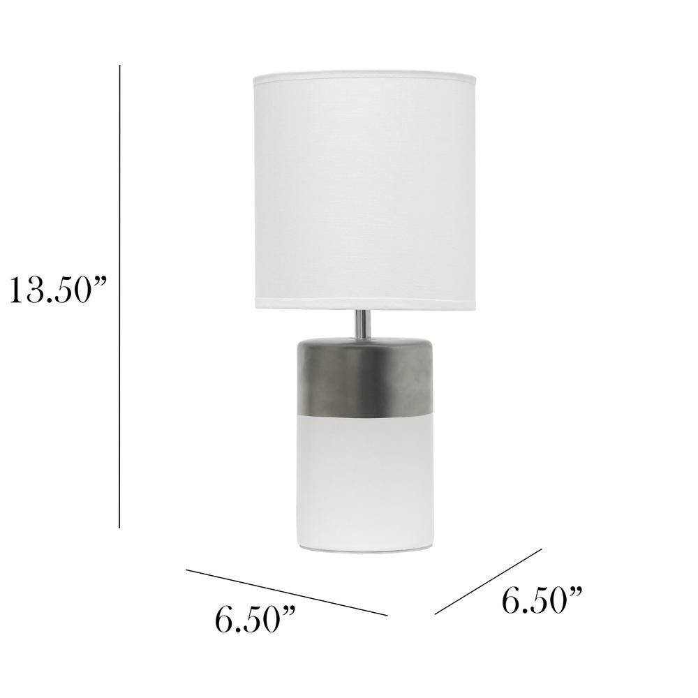 Two Toned Basics Table Lamp, White and Silver. Picture 3