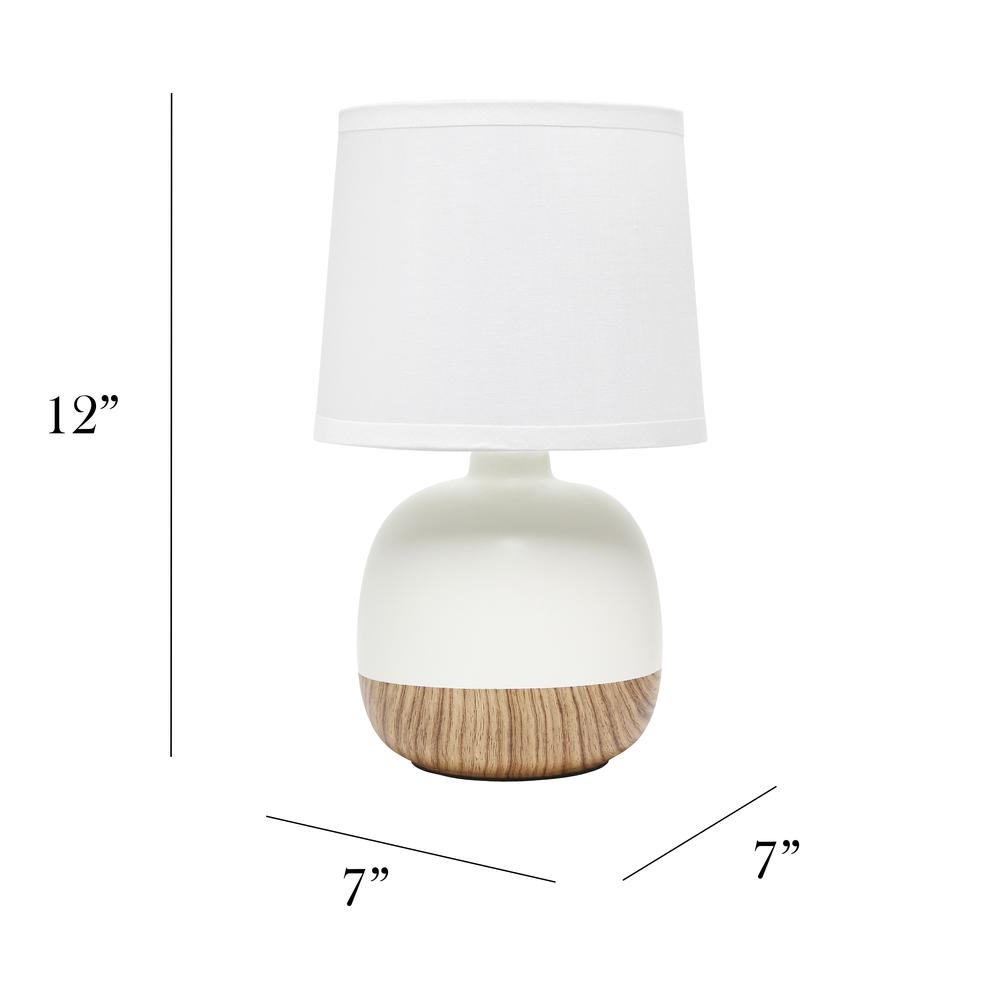 Petite Mid Century Table Lamp, Light Wood and White. Picture 3